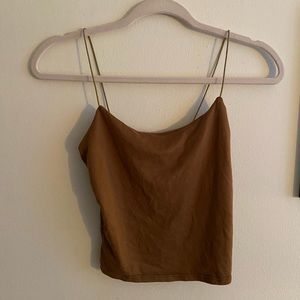 brown tank top